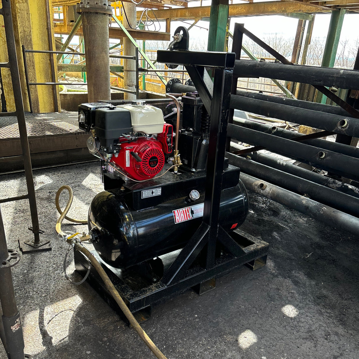 Compresseur d'air industriel à gaz - Horizontal