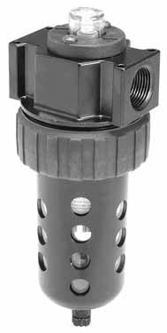 1/2" 11F - Coalescing Filter (New Series) Poly carbonate bowl / Metal bowl guard / Twist Drain - Airtek