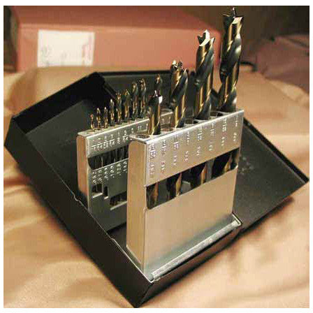 5/64 - 3/16 by 64ths + 7/32, 1/4-1/2 by 16ths Brad Point Drills Type 16-UB Set - Airtek