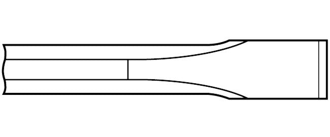 Marteau burineur – tige ronde .680, burin plat de 9 po sans collier de 3/4 po