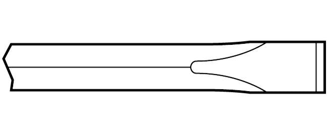 Brise-pavage – Ciseau plat de 60 po à tige de 1" x 4-1/4"