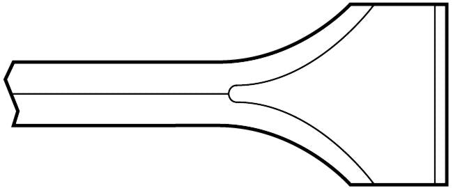 Brise-pavage – Ciseau plat de 1-1/8" x 6", tige de 14" de large