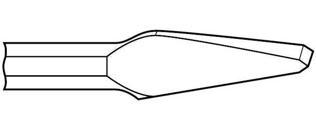 Marteau burineur - tige hexagonale .580 3/4" sans collier 7/16" x 9" burin cape