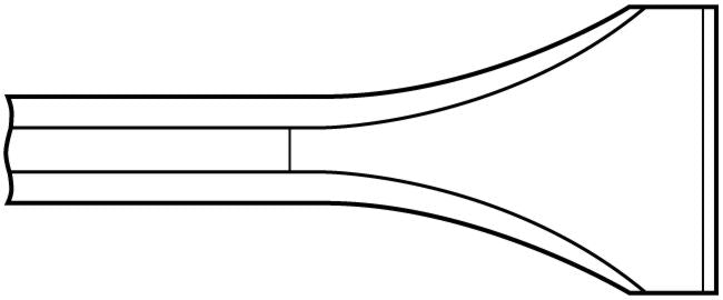 Marteau burineur - Tige hexagonale .580 7/8" sans collier Burin à détartrer 2" x 12"