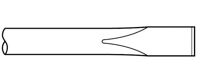Marteau burineur - Burin plat ovale à tige hexagonale .580 de 1" x 12"