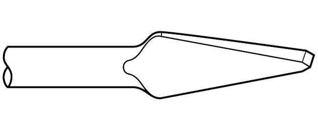 Marteau burineur - Burin à cape rond à tige hexagonale .580 de 7/16" x 9"