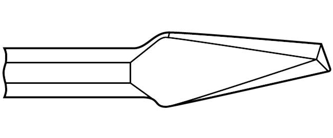 Marteau burineur - Tige ronde .680 3/4" sans collier Ciseau à nez rond 3/8" x 9"