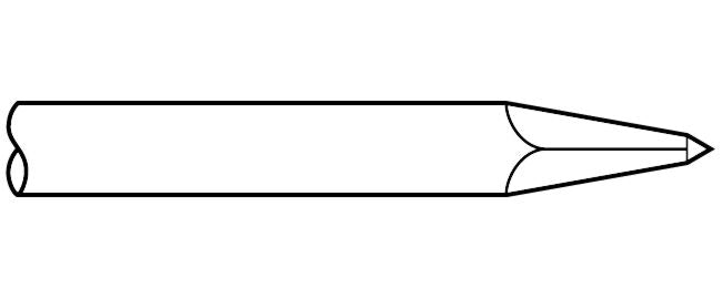 Marteau burineur - Ciseau ovale à tige ronde .680 de 14 po à pointe Moil