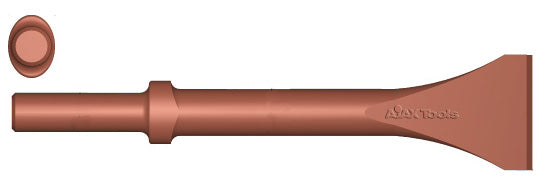 Marteau burineur - Ciseau ovale à tige ronde .680 de 2-1/2" x 10" de large