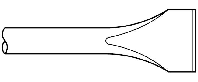 Marteau burineur – Ciseau à écailler ovale à tige ronde .680 de 2 po x 12 po