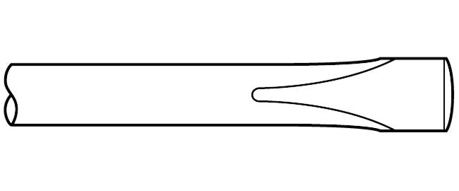 Marteau burineur - Burin à gouge ovale à tige ronde .680 1-3/8" x 9"
