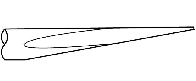 Marteau burineur - Ciseau à dénuder le papier courbé à tige ronde .680 de 7/8" x 16-3/4"