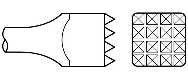 Marteau burineur - .680 tige ronde ovale 1-3/4" SQ x 9-1/2" 1 pièce burin à outils