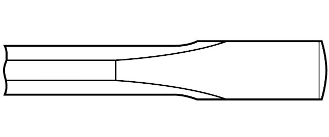 Marteau burineur - Tige ronde .680 3/4" sans collier 1" x 9" Burin à gouge