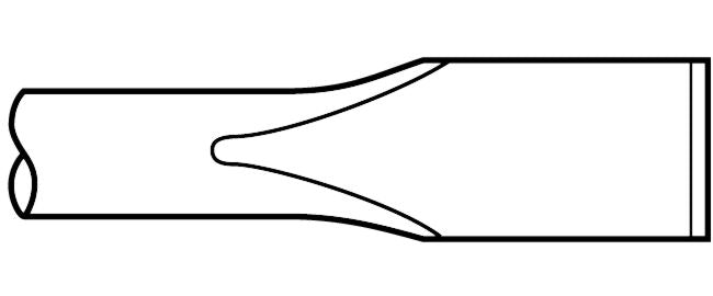 Electric Hammer - 5/8" Round Spline Style Shank 1" x 12" Flat Chisel