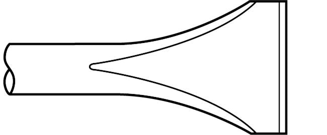 Marteau électrique – Tige ronde cannelée de 5/8", burin à détartrage de 2" x 18"