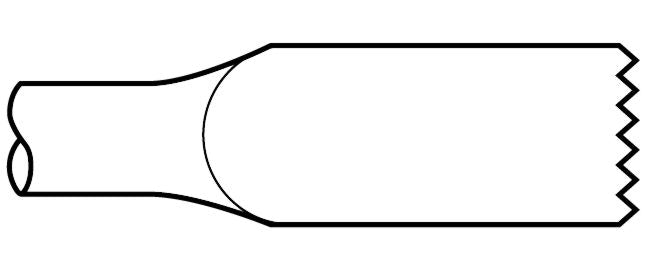 Marteau électrique - Tige ronde de style cannelé de 5/8" Ciseau à outil de rainurage de 1-1/8" x 12"