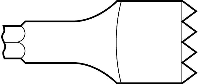 Marteau électrique - Tige ronde de style cannelé de 5/8" Ciseau à outil à douille monobloc de 9-1/2"