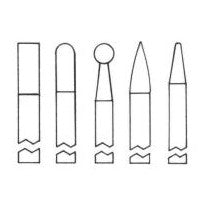 1/4" Head Diameter x 1/4" Shank Diameter 5-pieces Fine Cut Burs Set - Airtek