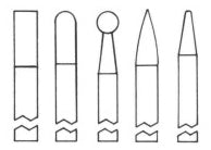 1/4" Head Diameter x 1/4" Shank Diameter 5-pieces Fine Cut Burs Set