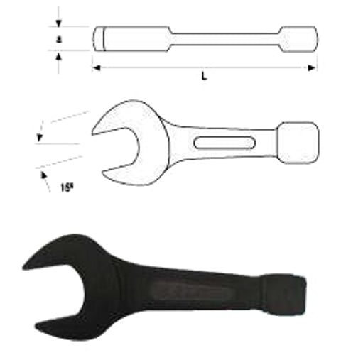 3-1/8" Flat Open End Striking Wrench