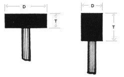 2" x 1/4" x 1/4" Mounted Points MTD PT- Grey W Shaped