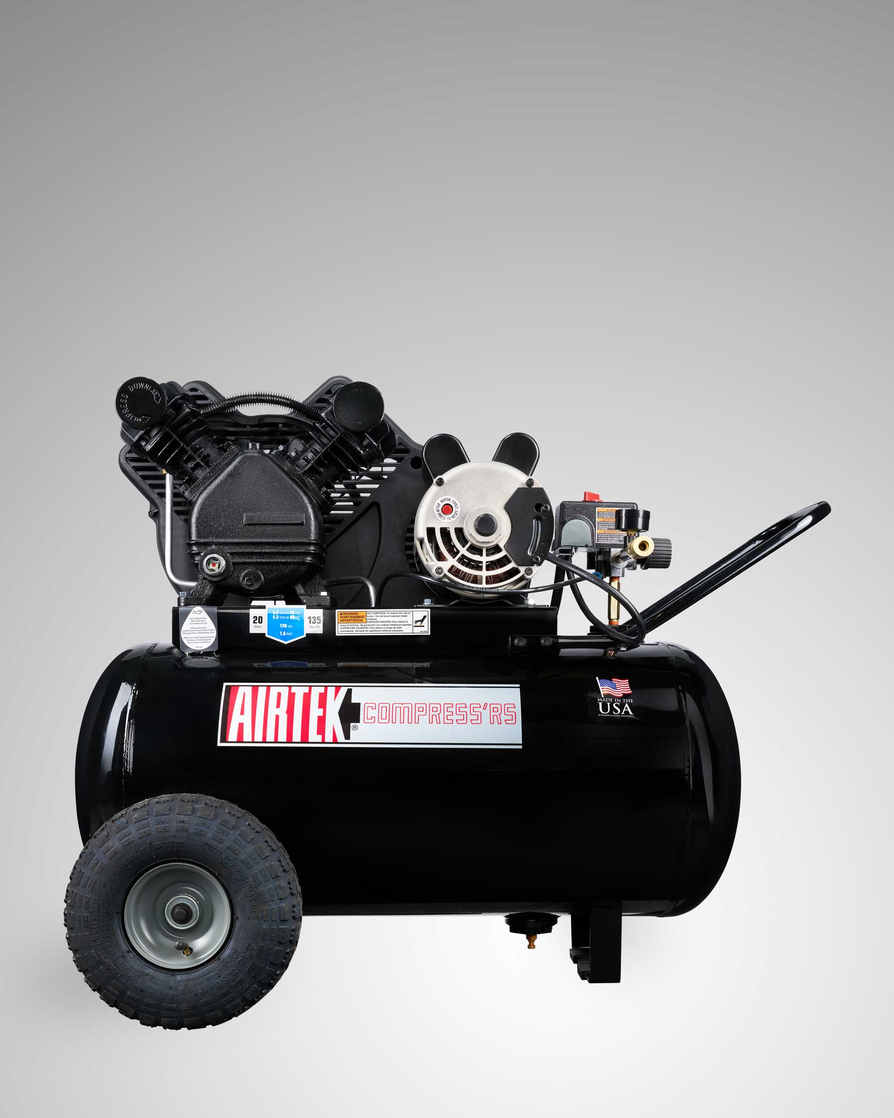2HP 20 Gallons Horizontal Electric Portable Air Compressor Airtek